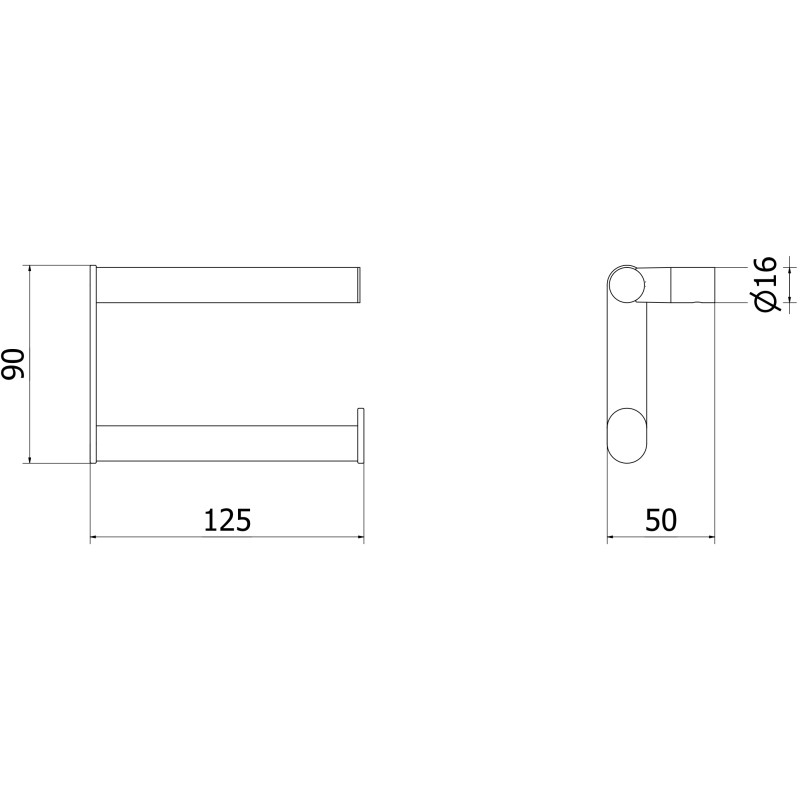 Mexen Loop Toilettenpapierhalter, gebürstetes Gun-Grau - 70A71023-66