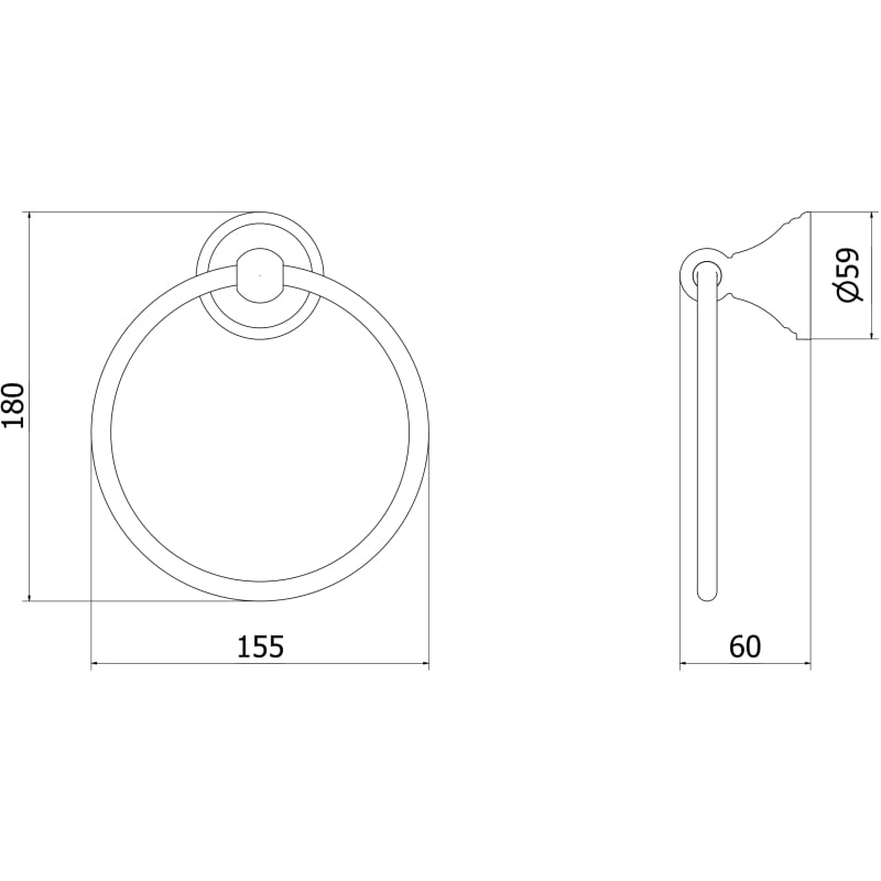 Mexen Lusso Handtuchhalter, gebürstetes Gold - 70A16831-55
