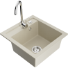 Mexen Vito 1-kommeriger Granitspüle mit Küchenarmatur Telma, beige - 6503-69-670200-00