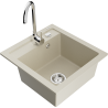 Mexen Vito Granitspüle ein Becken mit Küchenarmatur Telma, beige - 6503-69-670200-00