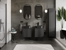 Mexen Orio Badezimmerschrank für Waschbecken 50 cm, 1 Schublade, schwarz matt - 91A10-05047-1-BF71
