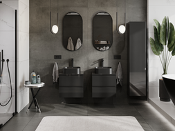 Mexen Orio Badezimmer-Unterschrank 50 cm, 2 Schubladen, schwarz glänzend - 91A10-05047-2-BFF70