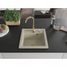 Mexen Vito Granitspüle 1-beckig mit Küchenarmatur Telma, Beige - 6503-69-670200-50