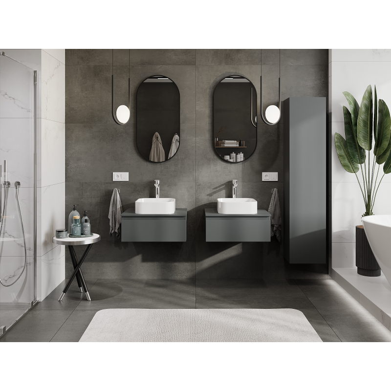 Mexen Orio Badezimmer-Unterschrank 60 cm, 1 Schublade, Graphit matt - 91A10-06023-1-BF66