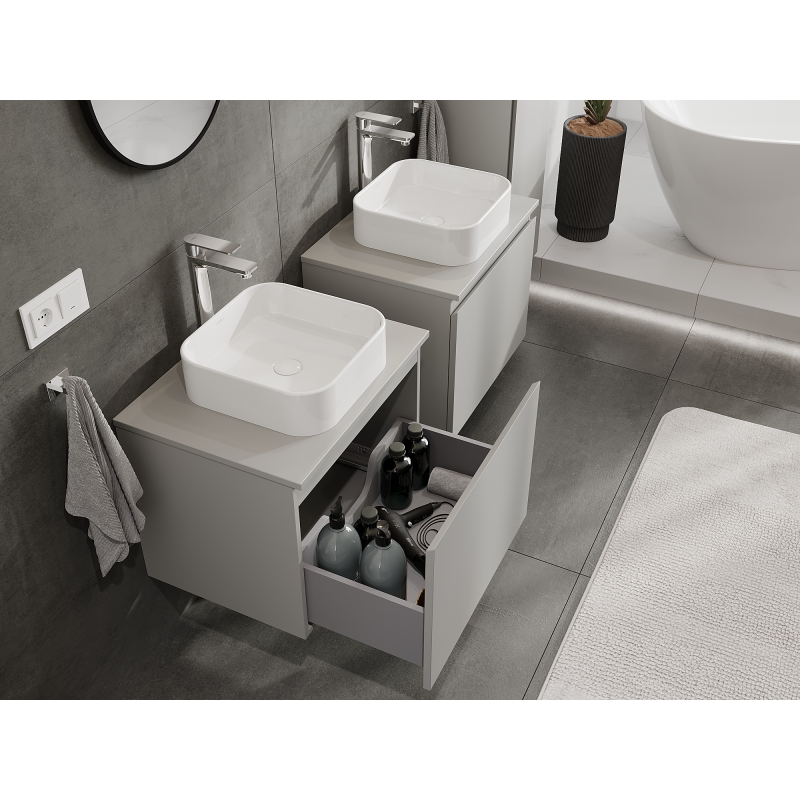 Mexen Orio Badezimmerschrank unter dem Waschbecken 60 cm, 1 Schublade, grau matt - 91A10-06047-1-BF62