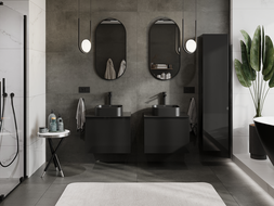 Mexen Orio Badezimmerschrank unter dem Waschbecken 60 cm, 1 Schublade, schwarz glänzend - 91A10-06047-1-BF70