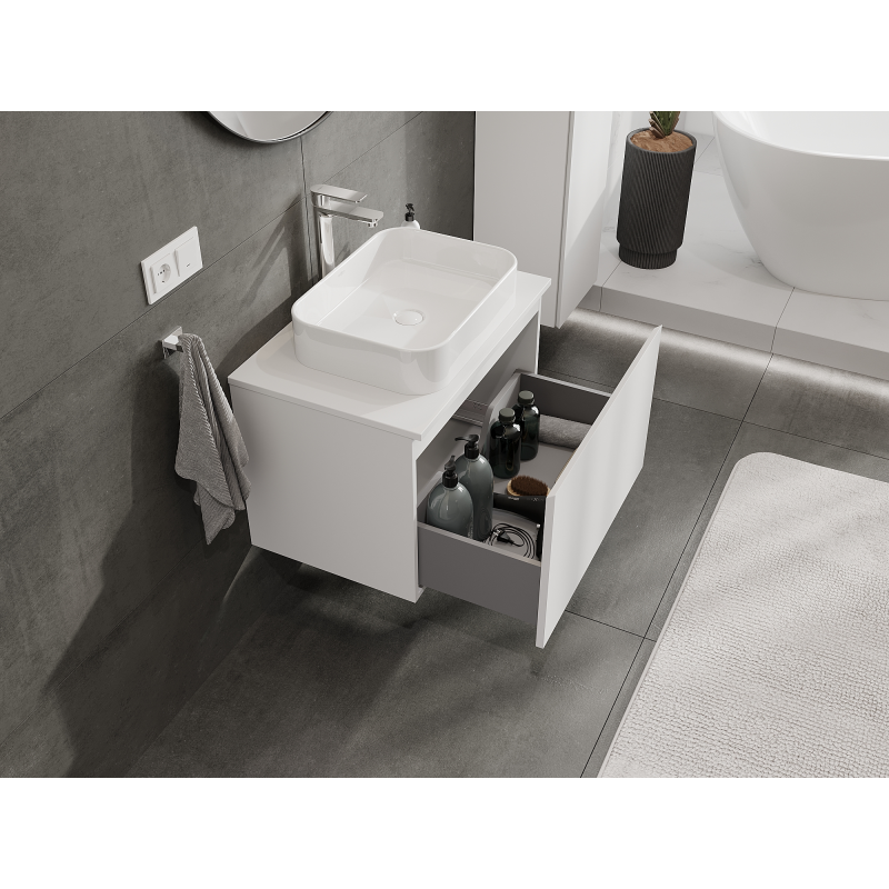 Mexen Orio Badschrank unter dem Waschbecken 70 cm, 1 Schublade, weiß matt - 91A10-07047-1-BF01