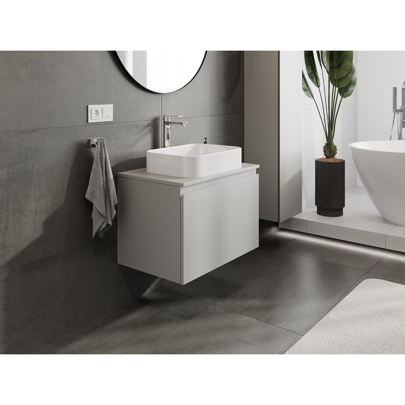 Mexen Orio Badezimmerschrank für Waschbecken 70 cm, 1 Schublade, grau matt - 91A10-07047-1-BF62