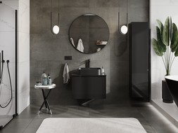Mexen Orio Badezimmerschrank unter Waschbecken 70 cm, 1 Schublade, schwarz glänzend - 91A10-07047-1-BF70