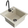 Mexen Vito Granitspüle 1-Becken mit Küchenarmatur Telma, Beige - 6503-69-670200-70