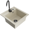 Mexen Vito Granitspüle 1-beckig mit Küchenarmatur Telma, beige - 6503-69-670200-70