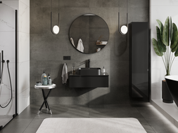 Mexen Orio Badezimmerschrank unter Waschbecken 80 cm, 1 Schublade, schwarz glänzend - 91A10-08023-1-BF70