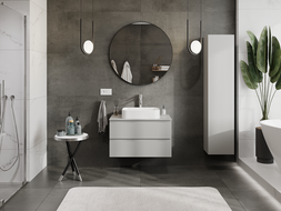 Mexen Orio Badezimmerschrank mit Waschbecken 80 cm, 2 Schubladen, Grau Matt - 91A10-08047-2-BFF62