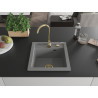 Mexen Vito Granitspüle 1-Becken mit Küchenarmatur Telma, grau - 6503-71-670200-50