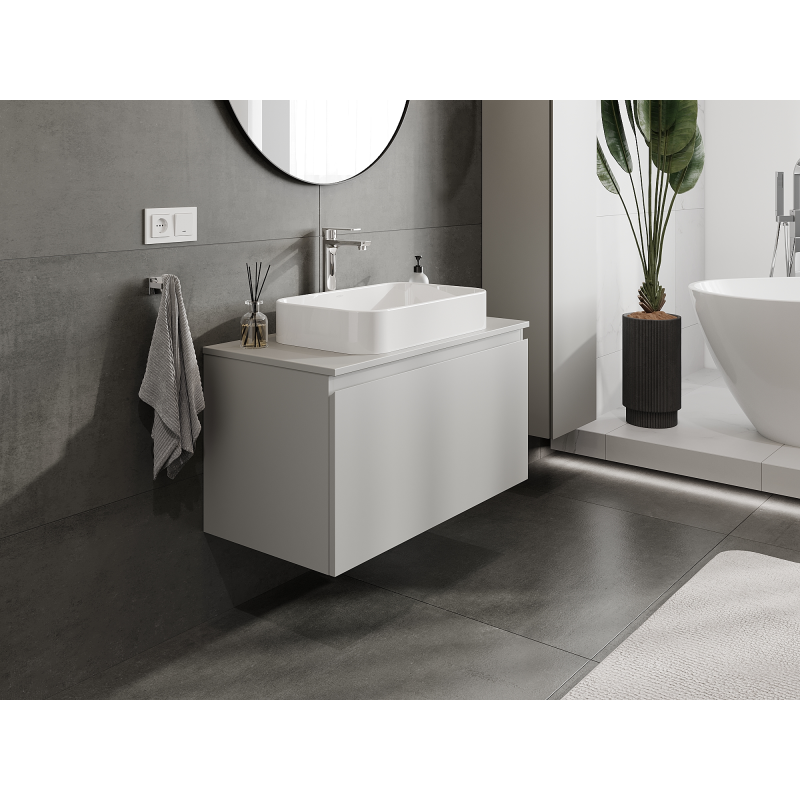 Mexen Orio Badezimmer-Unterschrank 90 cm, 1 Schublade, grau matt - 91A10-09047-1-BF62