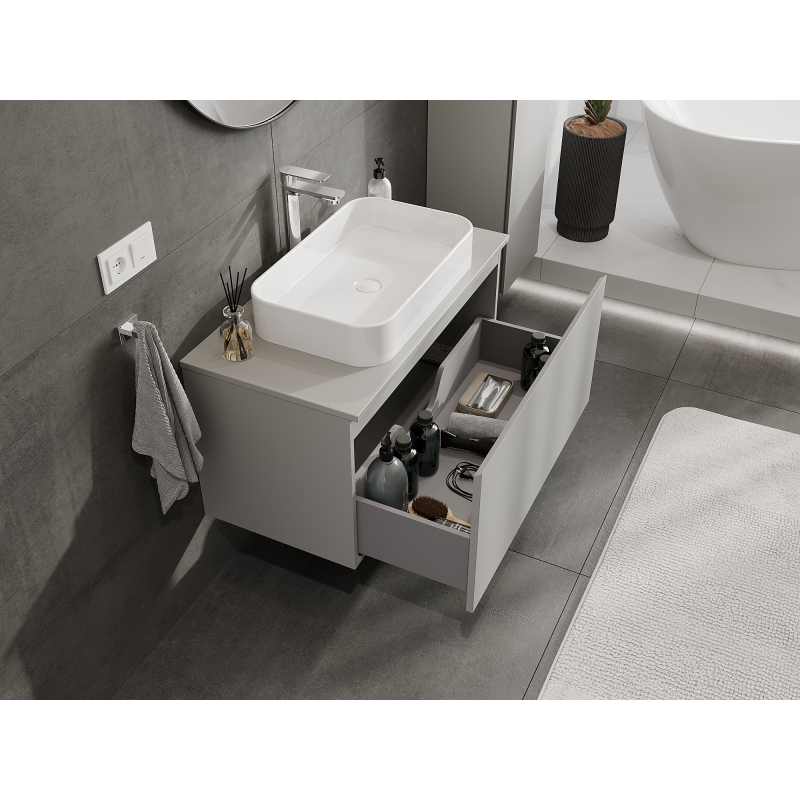 Mexen Orio Badezimmer-Unterschrank 90 cm, 1 Schublade, grau matt - 91A10-09047-1-BF62