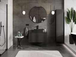 Mexen Orio Badezimmerschrank unter Waschbecken 90 cm, 1 Schublade, schwarz matt - 91A10-09047-1-BF71