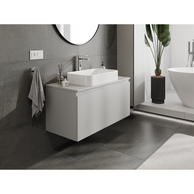 Mexen Orio Badezimmerschrank unter dem Waschbecken 100 cm, 1 Schublade, grau matt - 91A10-10047-1-BF62