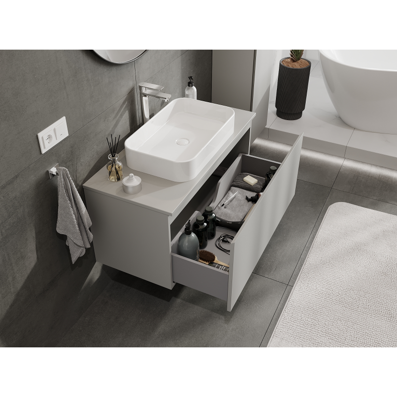 Mexen Orio Badezimmerschrank unter dem Waschbecken 100 cm, 1 Schublade, grau matt - 91A10-10047-1-BF62