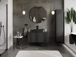 Mexen Orio Badezimmerschrank 100 cm, 1 Schublade, schwarz matt - 91A10-10047-1-BF71