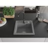 Mexen Vito Granitspüle 1-Becken mit Küchenarmatur Telma, Grau - 6503-71-670200-70