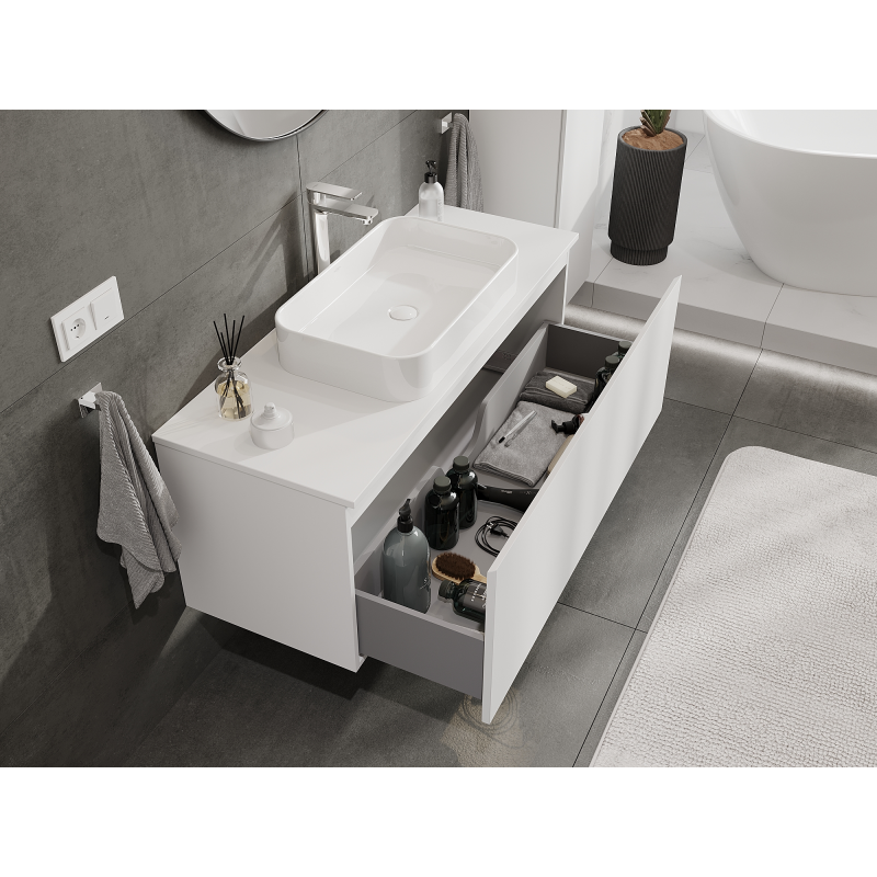 Mexen Orio Badschrank für Waschbecken 120 cm, 1 Schublade, weiß matt - 91A10-12047-1-BF01