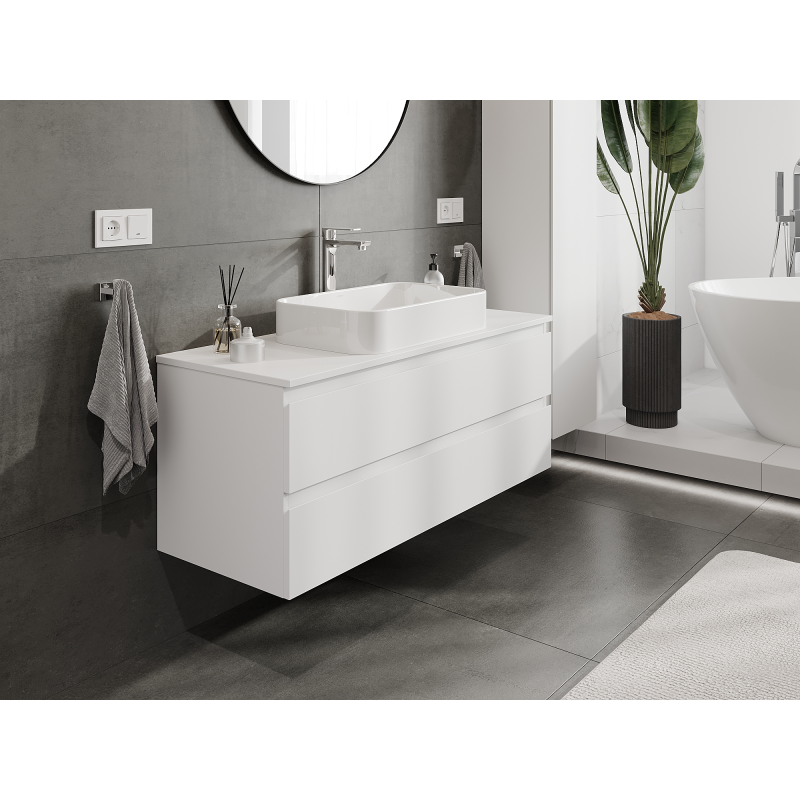 Mexen Orio Badezimmerschrank unter Waschbecken 120 cm, 2 Schubladen, weiß matt - 91A10-12047-2-BFF01