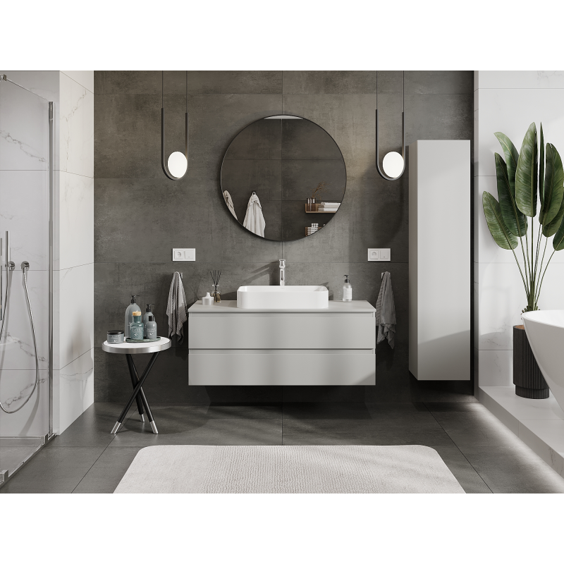 Mexen Orio Badezimmer-Unterschrank 120 cm, 2 Schubladen, graumatt - 91A10-12047-2-BFF62
