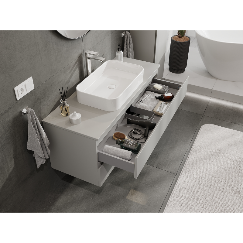 Mexen Orio Badezimmer-Unterschrank 120 cm, 2 Schubladen, graumatt - 91A10-12047-2-BFF62