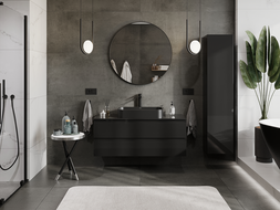Mexen Orio Badezimmerschrank unter Waschbecken 120 cm, 2 Schubladen, Schwarz Hochglanz - 91A10-12047-2-BFF70
