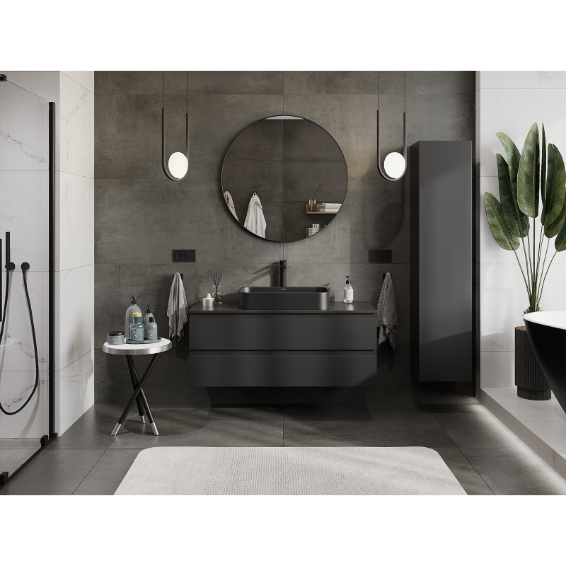 Mexen Orio Badezimmer-Unterschrank 120 cm, 2 Schubladen, Schwarz matt - 91A10-12047-2-BFF71