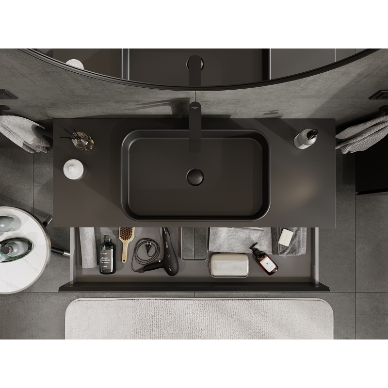 Mexen Orio Badezimmer-Unterschrank 120 cm, 2 Schubladen, Schwarz matt - 91A10-12047-2-BFF71