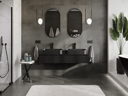 Mexen Orio Badezimmerschrank unter Waschbecken 140 cm, 1 Schublade, schwarz glänzend - 91A10-14023-1-BF70