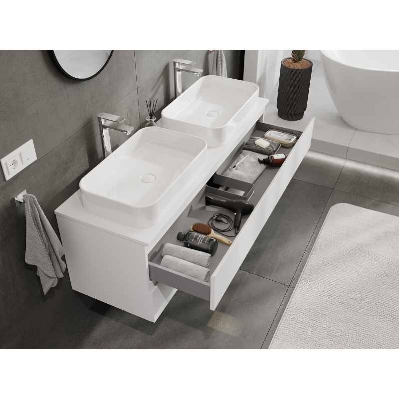 Mexen Orio Badezimmer-Unterschrank 140 cm, 2 Schubladen, weiß matt - 91A10-14047-2-BFF01