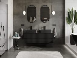 Mexen Orio Badezimmer-Unterschrank 140 cm, 2 Schubladen, schwarz glänzend - 91A10-14047-2-BFF70