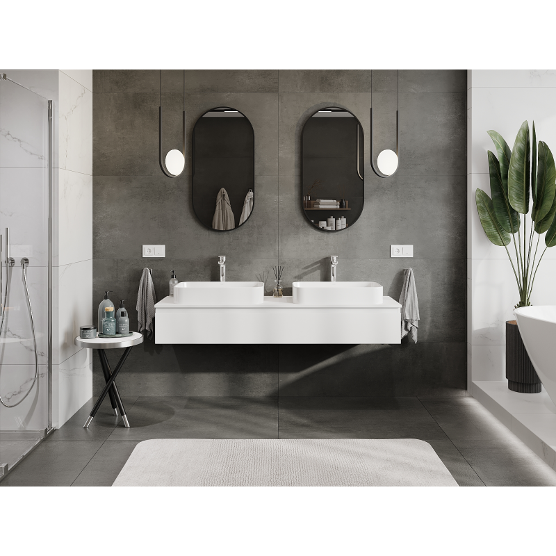 Mexen Orio Badezimmer-Waschtischschrank 160 cm, 1 Schublade, weiß matt - 91A10-16023-1-BF01