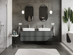 Mexen Orio Badezimmer-Waschtischunterschrank 160 cm, 2 Schubladen, matt Graphit - 91A10-16047-2-BFF66