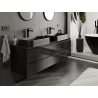 Mexen Orio Badezimmerschrank unter dem Waschbecken 160 cm, 2 Schubladen, Schwarz Glanz - 91A10-16047-2-BFF70