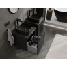 Mexen Rivel Badezimmerschrank 50 cm, 1 Schublade, geriffelt, schwarz matt - 91A20-05047-1-BF71