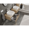 Mexen Rivel Badezimmerschrank unter Waschbecken 60 cm, 1 Schublade, geriffelt, Eiche - 91A20-06023-1-BF81