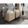 Mexen Rivel Badezimmerschrank für Waschbecken 60 cm, 1 Schublade, geriffelt, Eiche - 91A20-06047-1-BF81