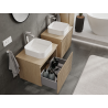 Mexen Rivel Badezimmerschrank für Waschbecken 60 cm, 1 Schublade, geriffelt, Eiche - 91A20-06047-1-BF81