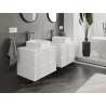 Mexen Rivel Badezimmer-Unterschrank 60 cm, 2 Schubladen, geriffelt, weiß matt - 91A20-06047-2-BFF01