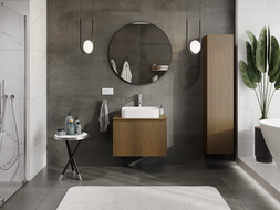Mexen Rivel Badezimmer-Unterschrank 70 cm, 1 Schublade, geriffelt, Nussbaum - 91A20-07047-1-BF86