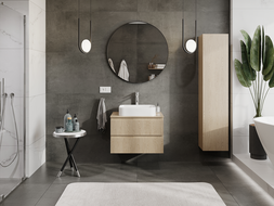 Mexen Rivel Badezimmer-Unterschrank 70 cm, 2 Schubladen, geriffelt, Eiche - 91A20-07047-2-BFF81