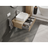 Mexen Rivel Badezimmerschrank unter Waschbecken 80 cm, 1 Schublade, geriffelt, Eiche - 91A20-08023-1-BF81