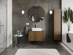 Mexen Rivel Badezimmer-Unterschrank 80 cm, 1 Schublade, geriffelt, Nussbaum - 91A20-08047-1-BF86
