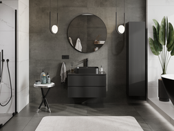 Mexen Rivel Badezimmerunterschrank 80 cm, 2 Schubladen, geriffelt, schwarz matt - 91A20-08047-2-BFF71