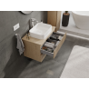 Mexen Rivel Badezimmerschrank unter Waschbecken 80 cm, 2 Schubladen, geriffelt, Eiche - 91A20-08047-2-BFF81