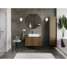 Mexen Rivel Badezimmer-Unterschrank 90 cm, 1 Schublade, geriffelt, Nussbaum - 91A20-09047-1-BF86